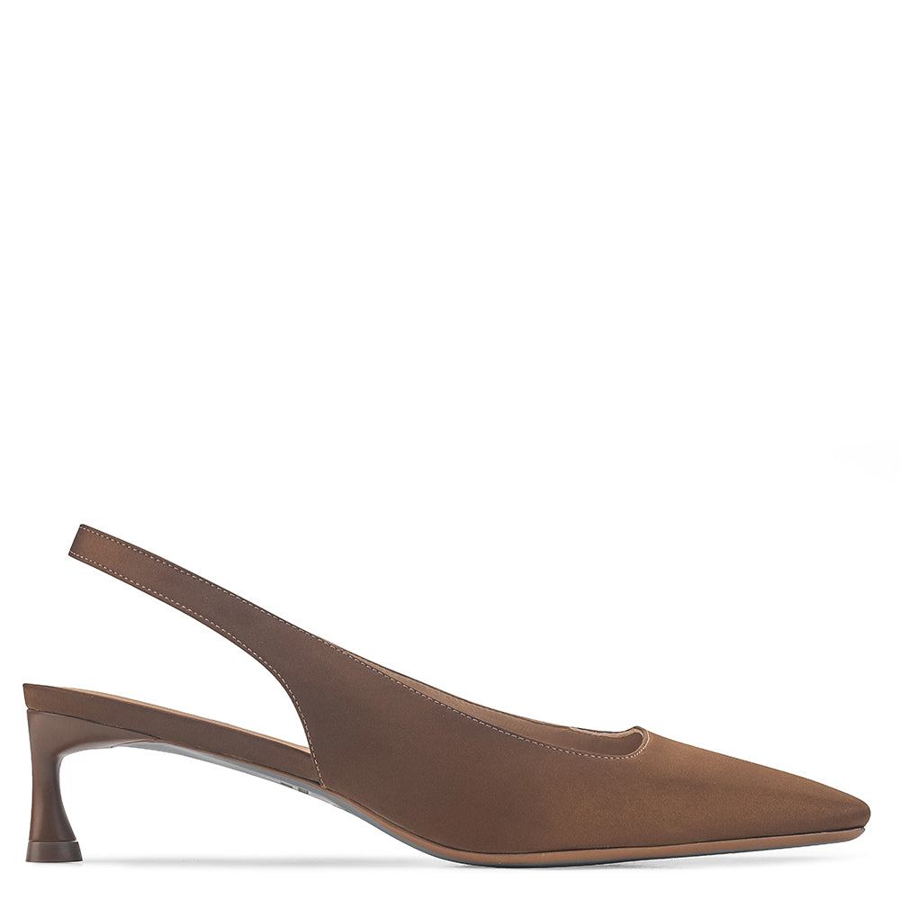 Slingback Gareli Cetim Marrom - Cavage