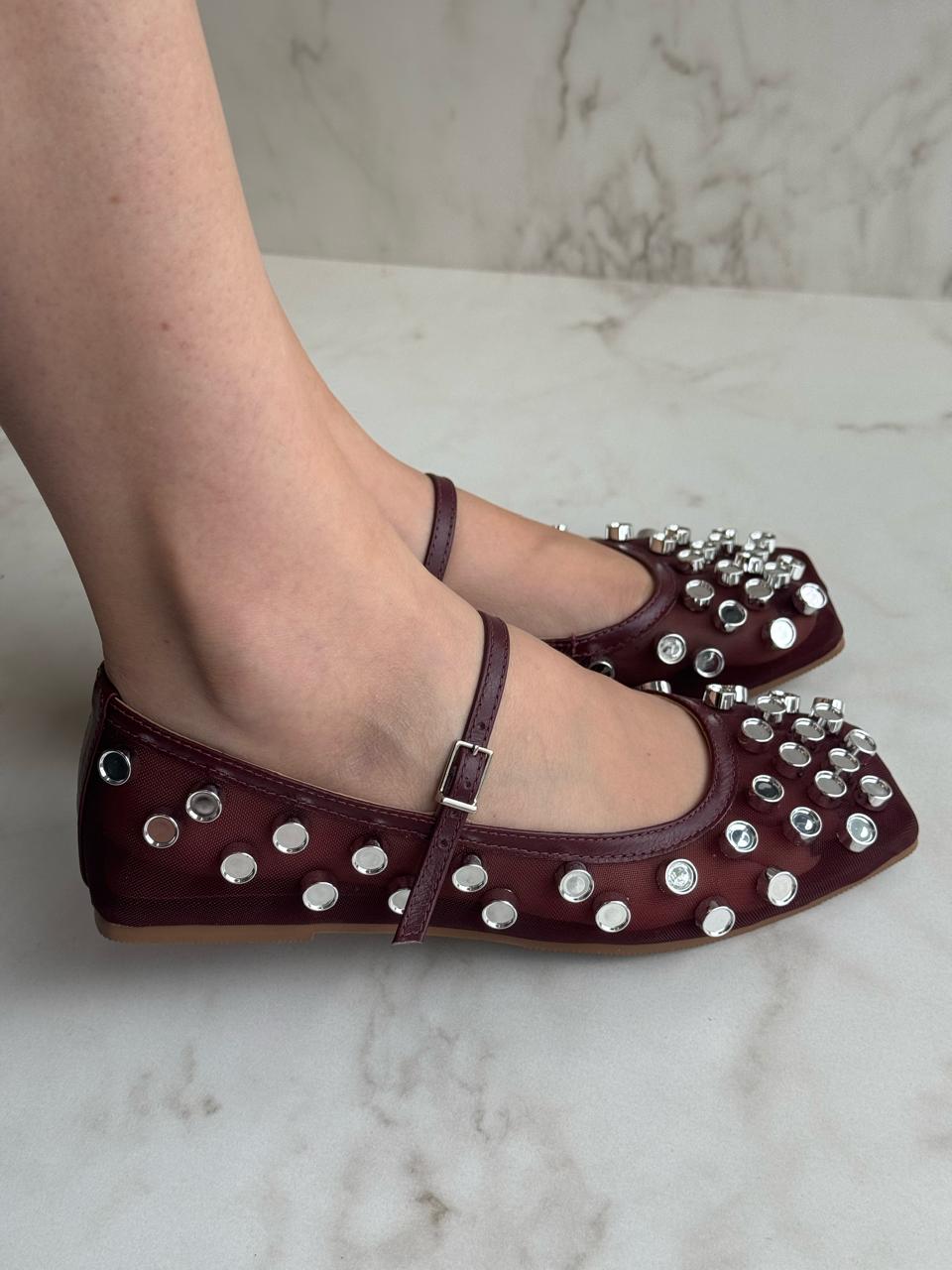 Sapatilha Manoela Merlot - Claudia Albuquerque Shoes