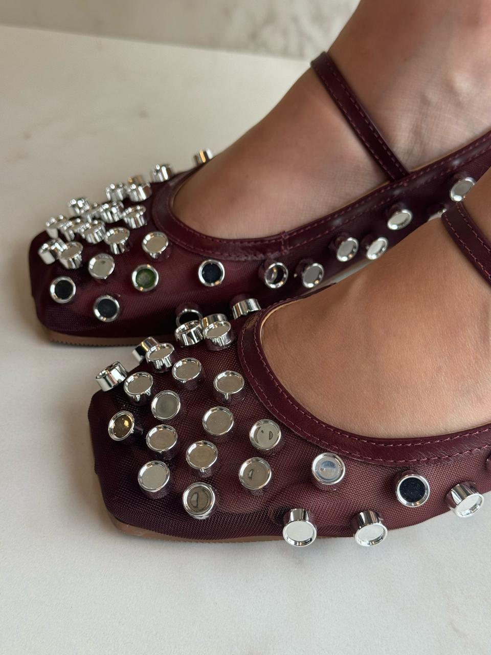 Sapatilha Manoela Merlot - Claudia Albuquerque Shoes