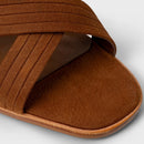 Sandália Infinite Salto Bloco Alto Couro Nobuck Marrom Saddle - Carrano