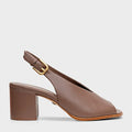 Sandália Boot Essential Salto Bloco Couro Marrom Mocha - Carrano