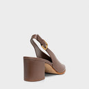 Sandália Boot Essential Salto Bloco Couro Marrom Mocha - Carrano