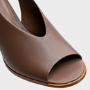 Sandália Boot Essential Salto Bloco Couro Marrom Mocha - Carrano