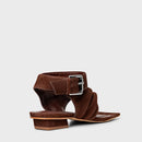 Sandália Thong Ripple Couro Nobuck Marrom Mocha - Carrano