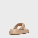 Flat Papete Thong Couro Bege Ginger - Carrano