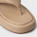 Flat Papete Thong Couro Bege Ginger - Carrano