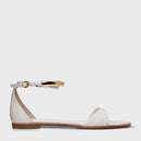Sandália Flat Glow Couro Off White Milk - Carrano