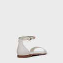 Sandália Flat Glow Couro Off White Milk - Carrano