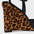 Scarpin Slingback Heritage Salto em Pelo Anabela Couro Verniz Preto - CARRANO