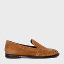 Loafer Drapeado Couro Suede Marrom Saddle - CARRANO