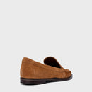 Loafer Drapeado Couro Suede Marrom Saddle - CARRANO