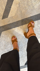 Sandália Infinite Salto Bloco Alto Couro Nobuck Marrom Saddle - Carrano