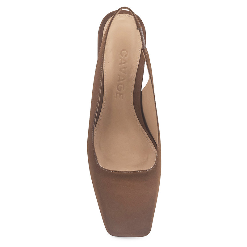 Slingback Gareli Cetim Marrom - Cavage