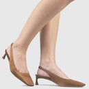 Slingback Gareli Cetim Marrom - Cavage