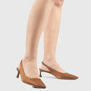 Slingback Gareli Cetim Marrom - Cavage
