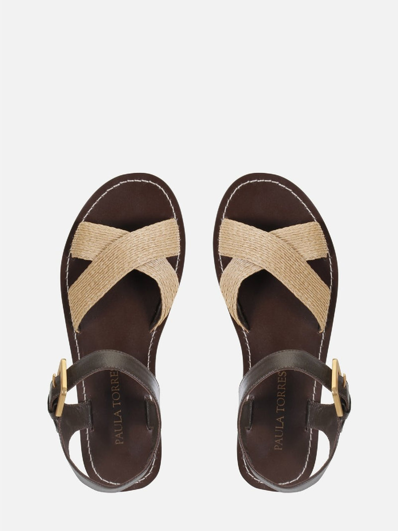 Rasteira Anne Café - Paula Torres