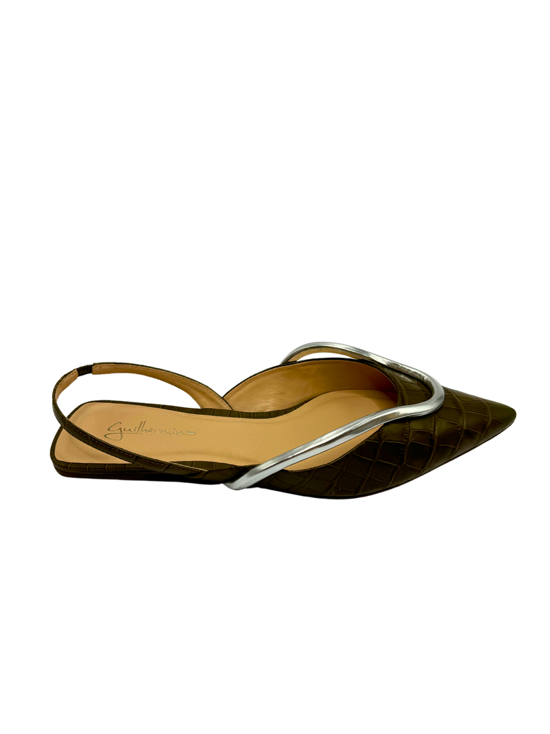 Slingback Verde Militar - Guilhermina