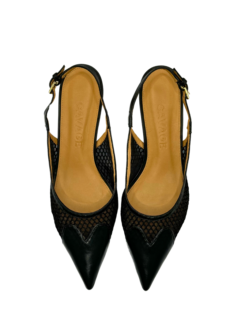 Slingback Jandaia Preto - Cavage
