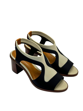 Sandália Neoprene Preto & Cinza - Claudia Albuquerque Shoes