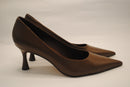 Scarpin Unique Salto Fino Couro Marrom Brunette- Carrano