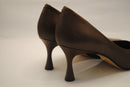 Scarpin Unique Salto Fino Couro Marrom Brunette- Carrano