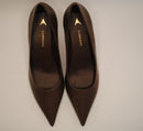 Scarpin Unique Salto Fino Couro Marrom Brunette- Carrano