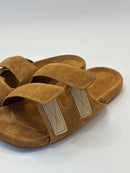 Flat Papete Birken Essential Couro Suede Amarelo Curcuma - Carrano