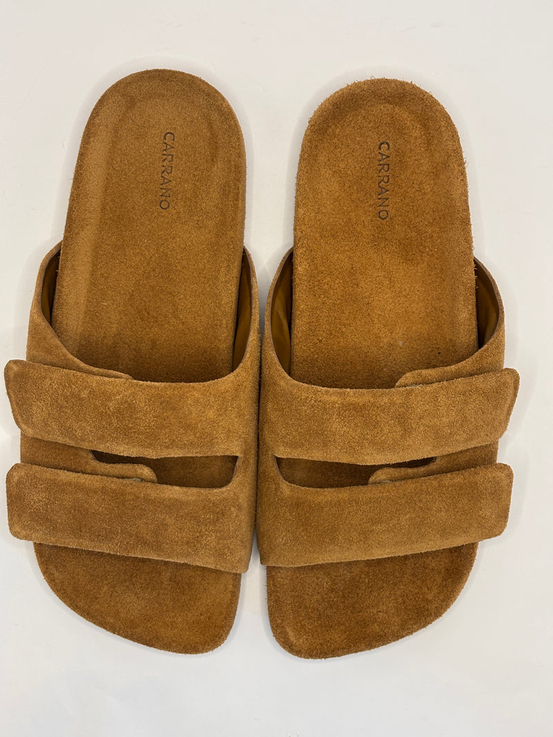 Flat Papete Birken Essential Couro Suede Amarelo Curcuma - Carrano