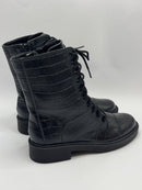 Coturno Preto Croco - Claudia Albuquerque Shoes