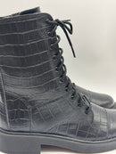 Coturno Preto Croco - Claudia Albuquerque Shoes