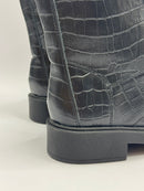 Coturno Preto Croco - Claudia Albuquerque Shoes