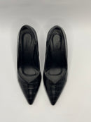 Scarpin Anabela Croco Preto - Claudia Albuquerque Shoes