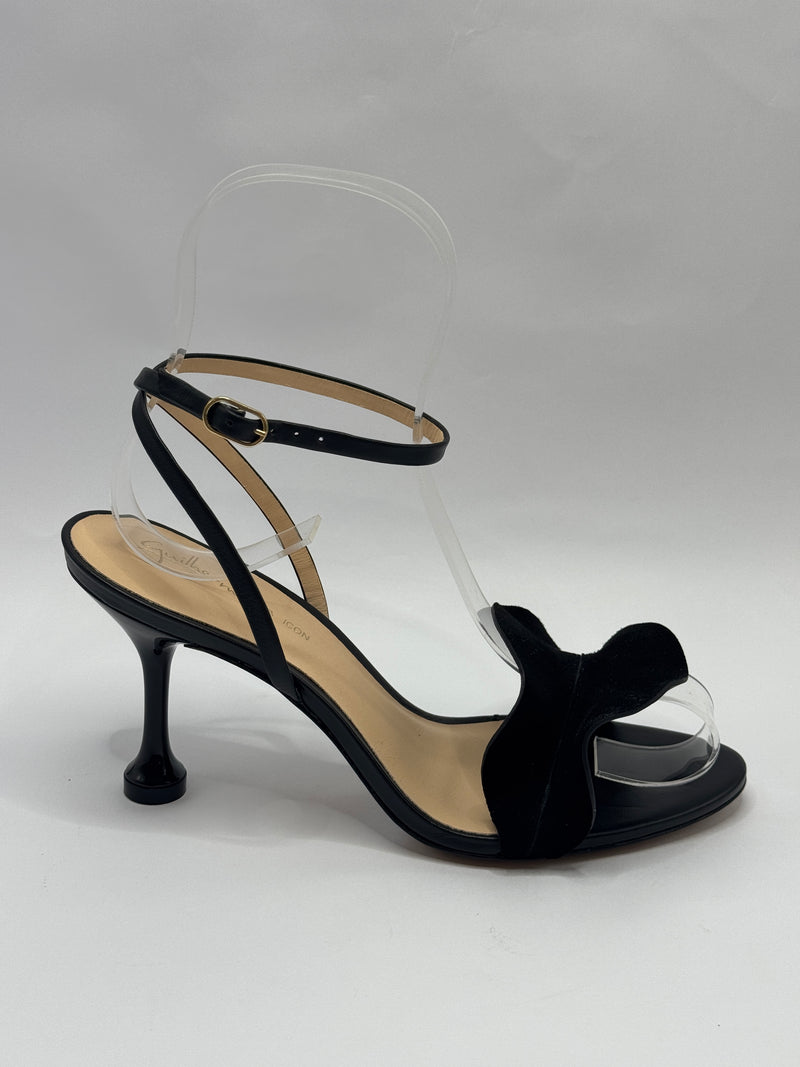 Sandália Selena Veludo Preto - Guilhermina Shoes