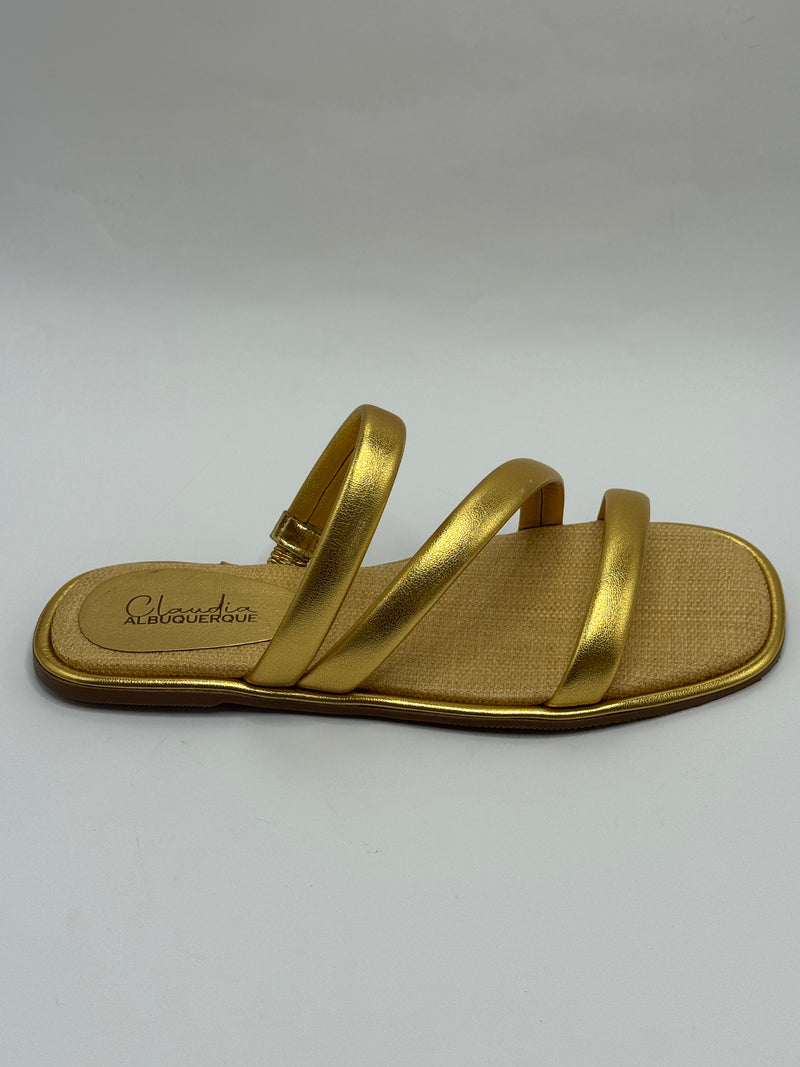 Rasteirinha Dourada - Claudia Albuquerque Shoes