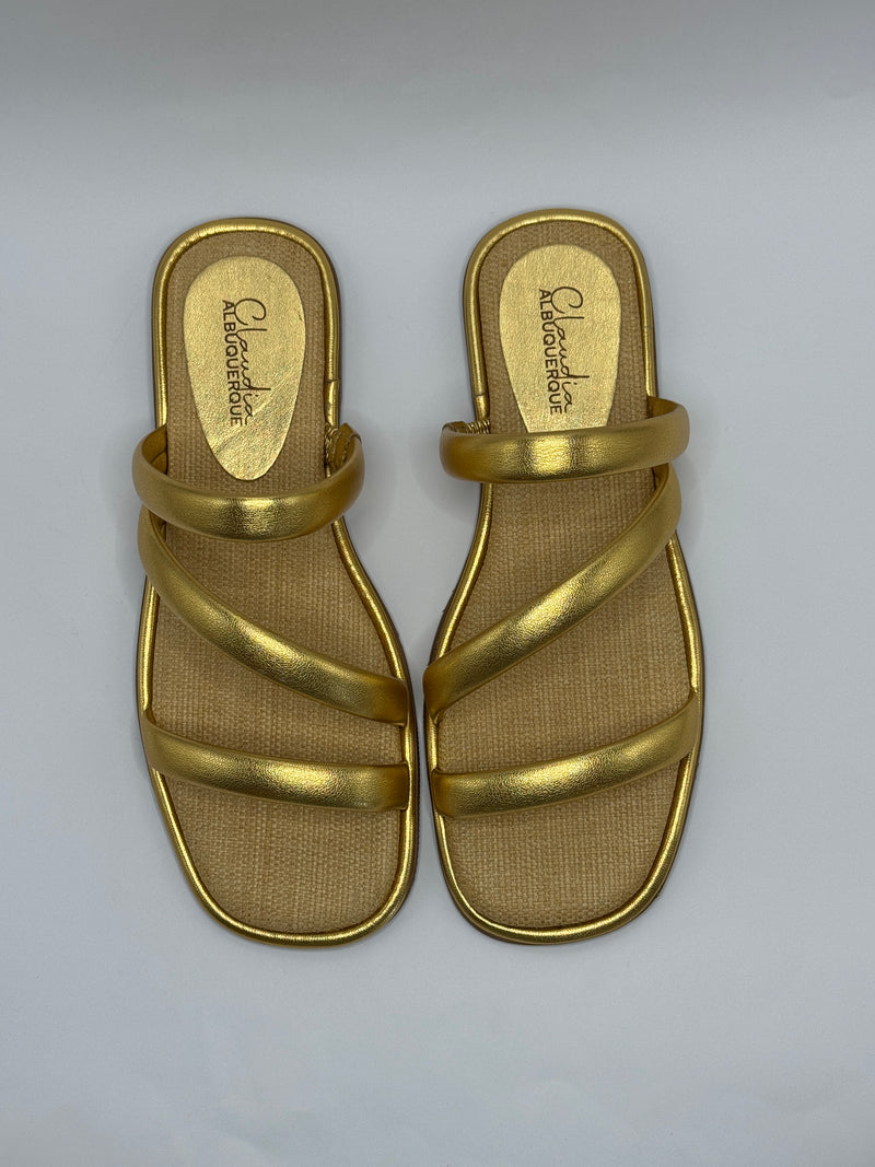 Rasteirinha Dourada - Claudia Albuquerque Shoes