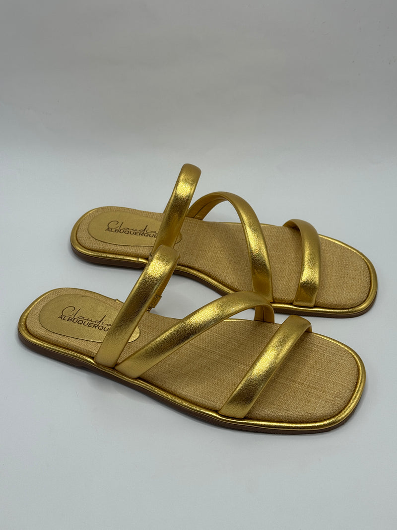 Rasteirinha Dourada - Claudia Albuquerque Shoes