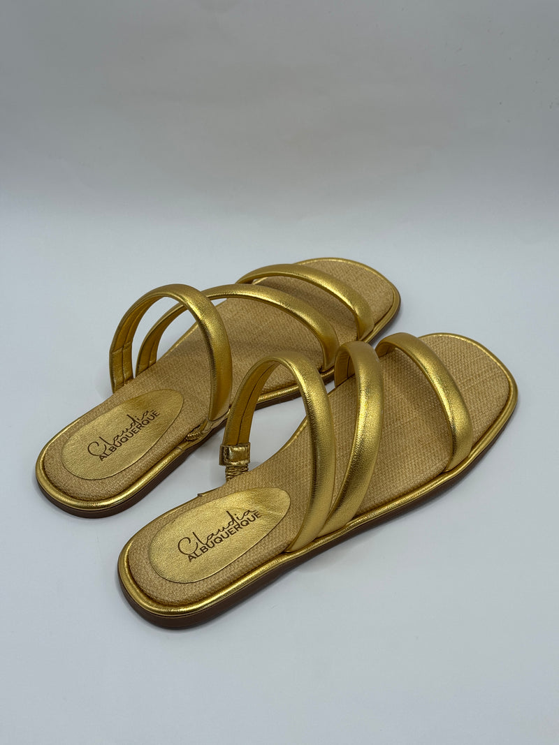 Rasteirinha Dourada - Claudia Albuquerque Shoes