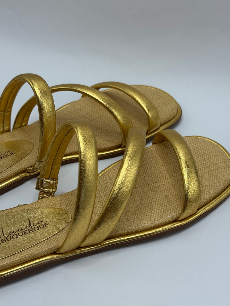 Rasteirinha Dourada - Claudia Albuquerque Shoes