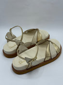 Papete Off White com Dourado - Claudia Albuquerque Shoes