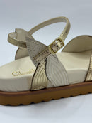 Papete Off White com Dourado - Claudia Albuquerque Shoes