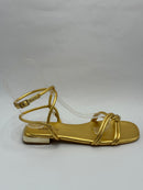 Sandália Rasteira Dourada - Claudia Albuquerque Shoes