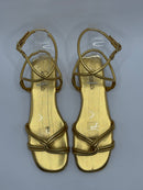 Sandália Rasteira Dourada - Claudia Albuquerque Shoes