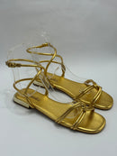 Sandália Rasteira Dourada - Claudia Albuquerque Shoes