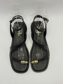 Sandália Preta com Detalhe Dourado - Claudia Albuquerque Shoes