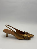 Sling Back Laço Dourado - Claudia Albuquerque Shoes