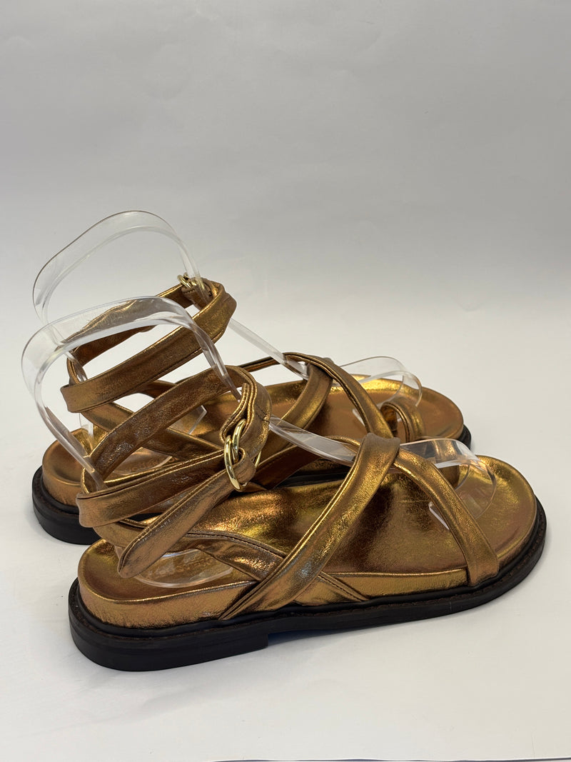 Papete Pelica Dourada - Claudia Albuquerque Shoes