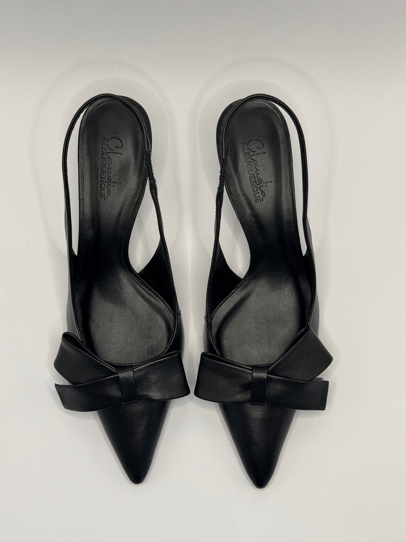Sling Back Laço Preto - Claudia Albuquerque Shoes