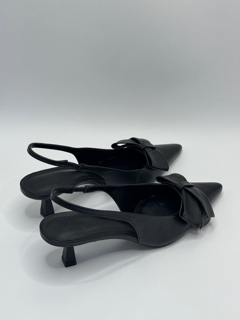 Sling Back Laço Preto - Claudia Albuquerque Shoes