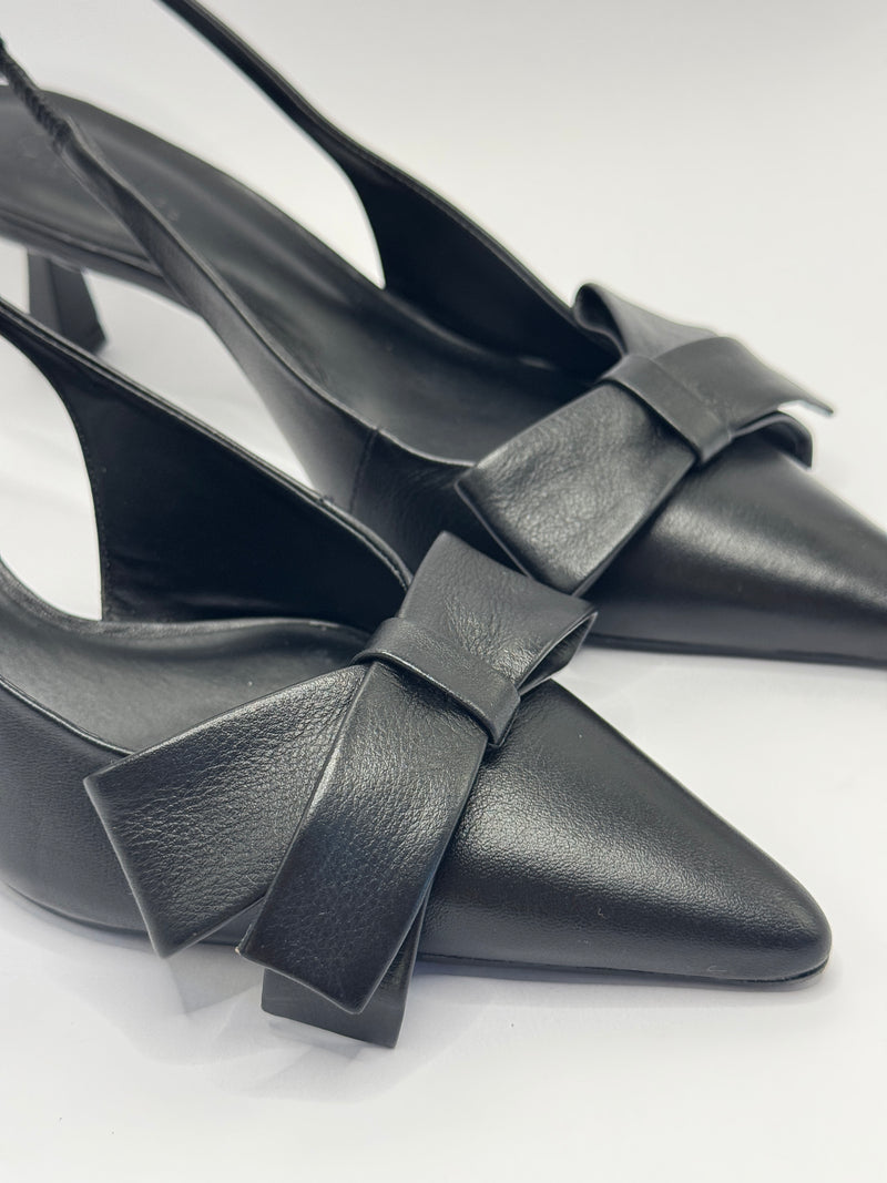 Sling Back Laço Preto - Claudia Albuquerque Shoes