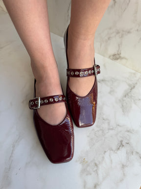 Sapatilha Verniz Merlot - Claudia Albuquerque Shoes